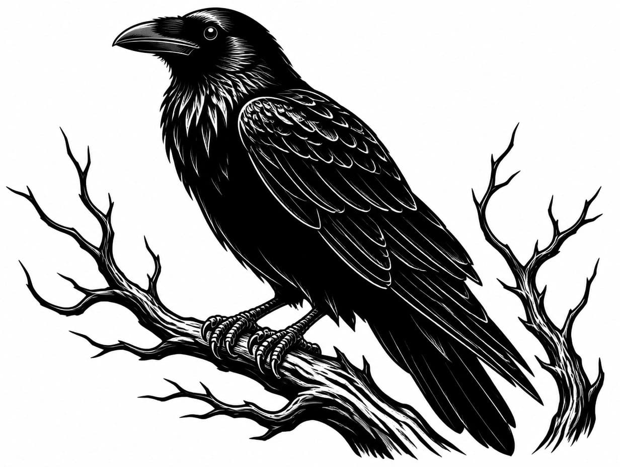 AI-generated blackwork tattoo design sample