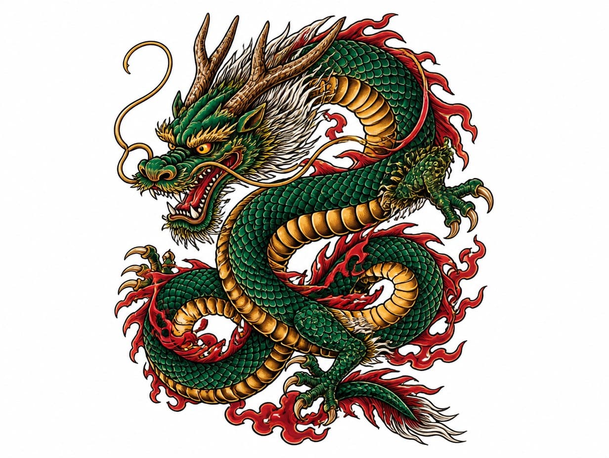 AI-generated dragon tattoo design sample