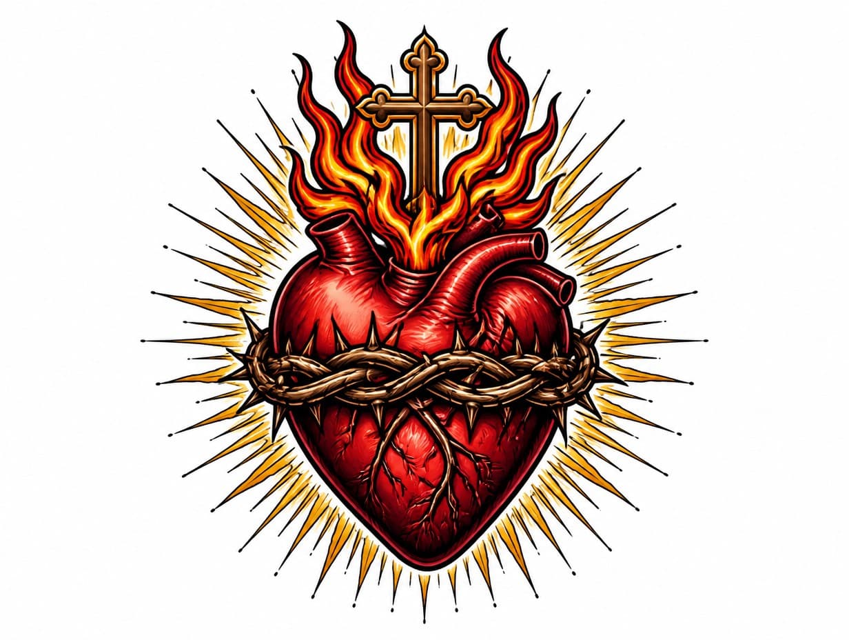 AI-generated matching heart tattoo design sample