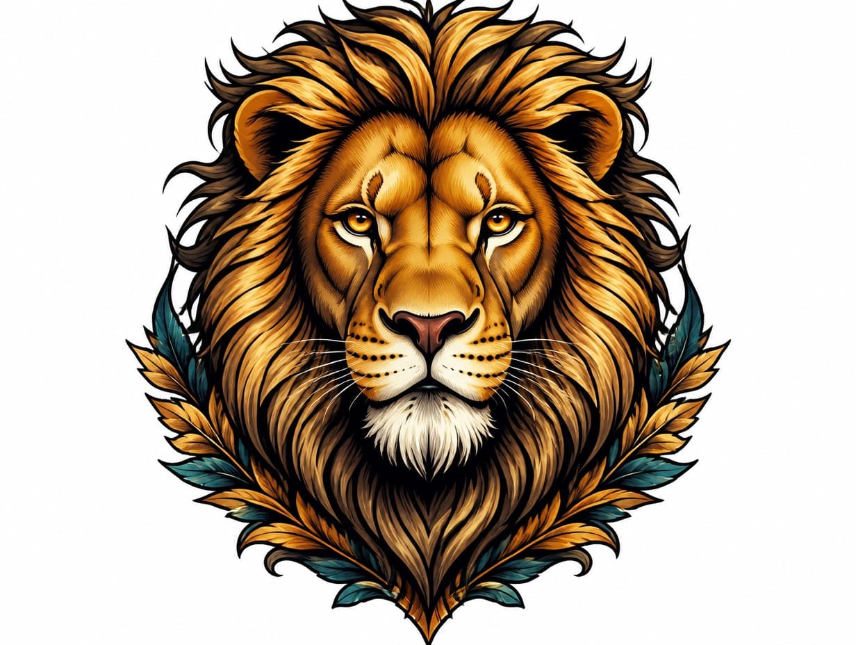 AI-generated lion tattoo design sample