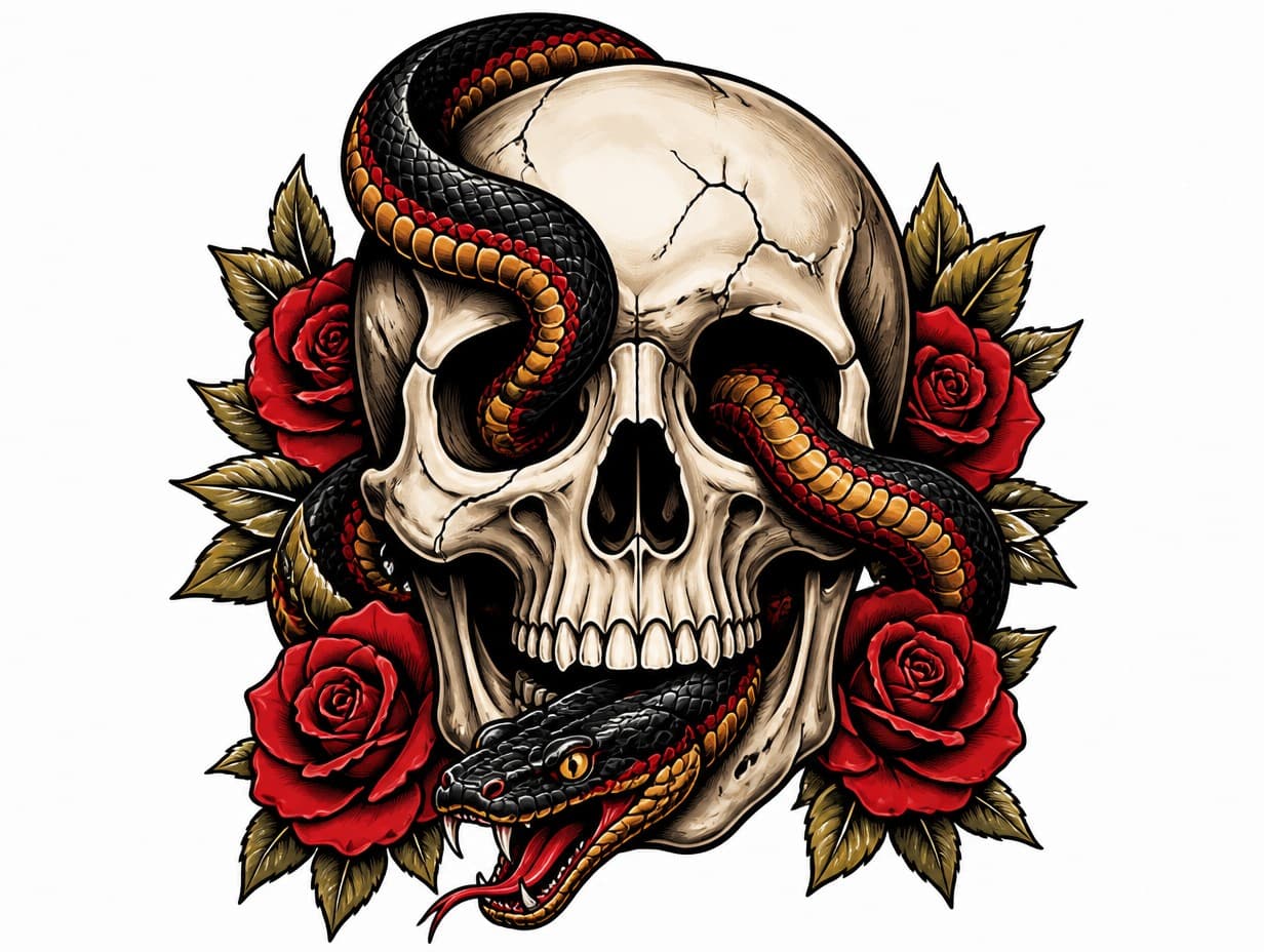 AI-generated skull tattoo design sample