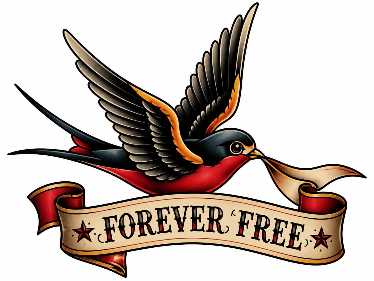 AI-generated traditional tattoo design sample