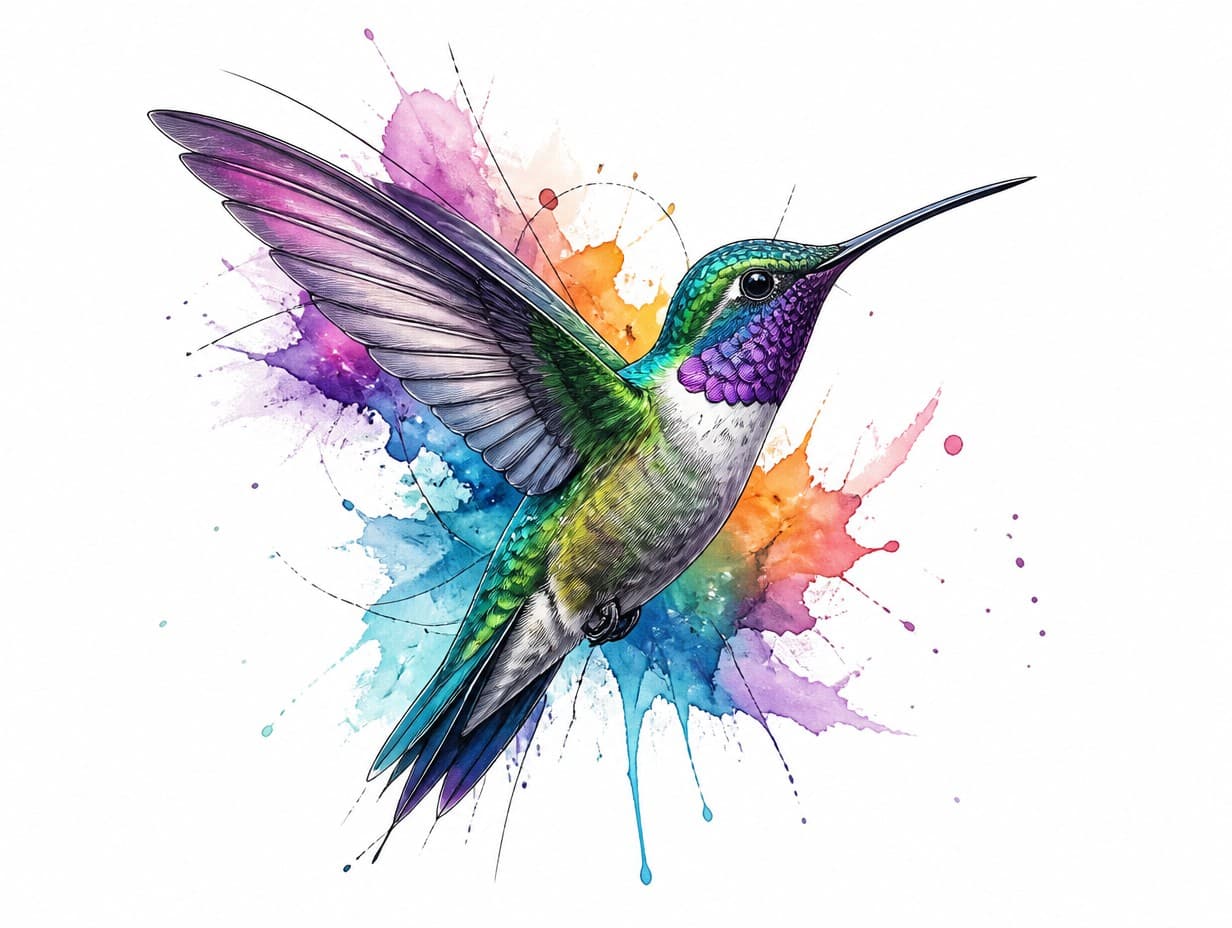 AI-generated watercolor tattoo design sample